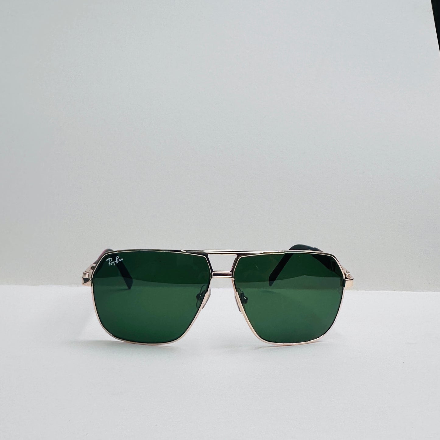 Ray-Ban Rectangular Silver Double-Bridge Sunglasses