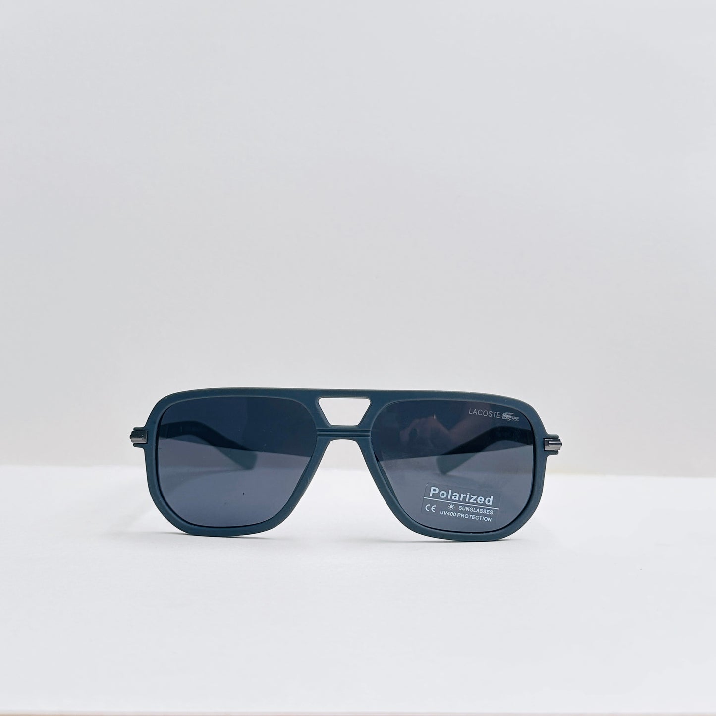 Lacoste Double-Bridge Matte Gray Sunglasses