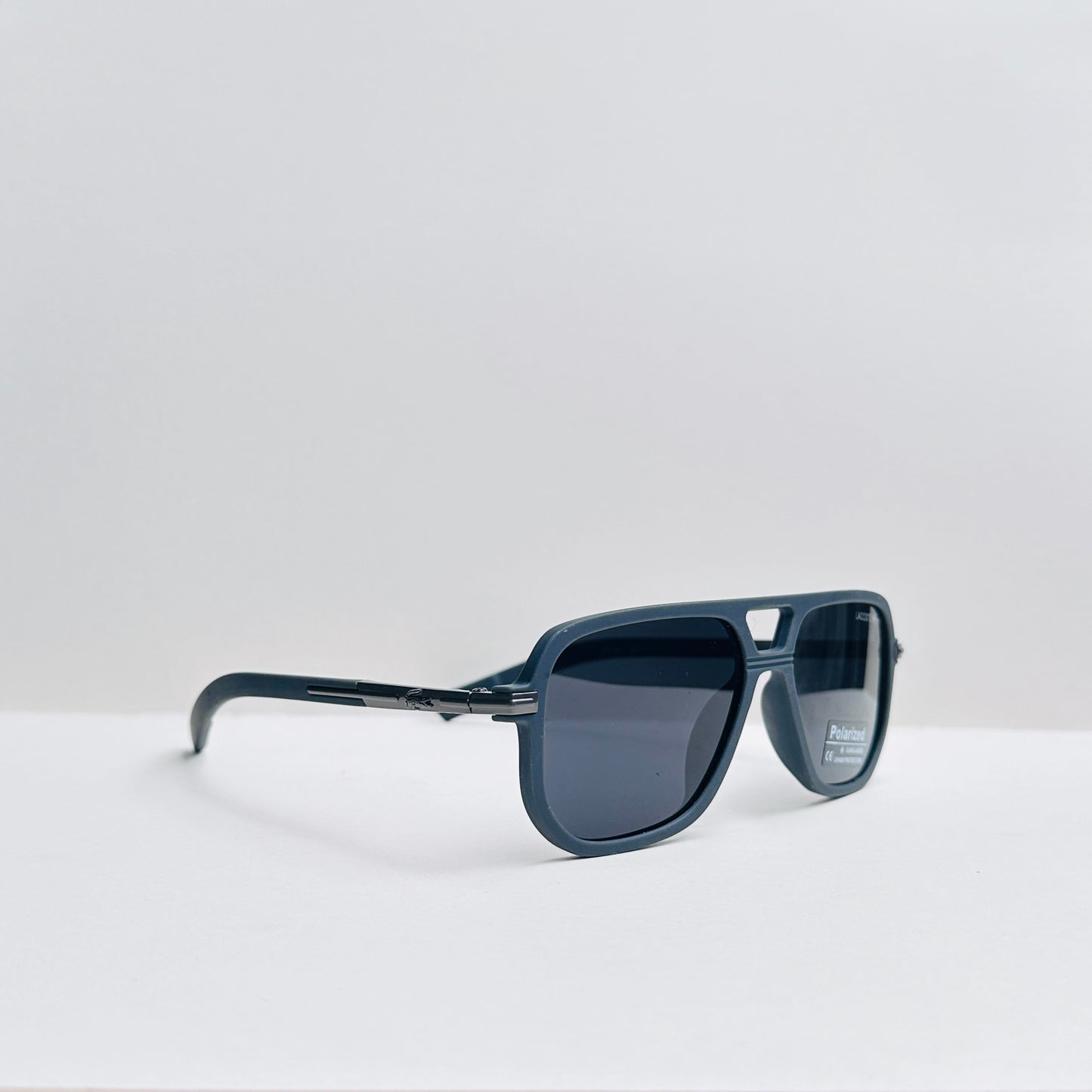 Lacoste Double-Bridge Matte Gray Sunglasses