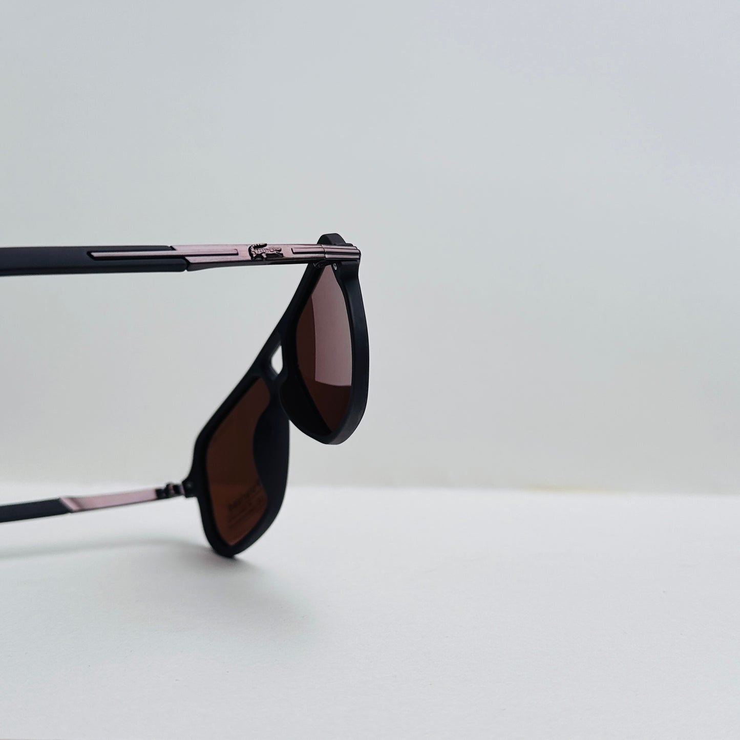 Lacoste Double-Bridge Matte Brown Sunglasses