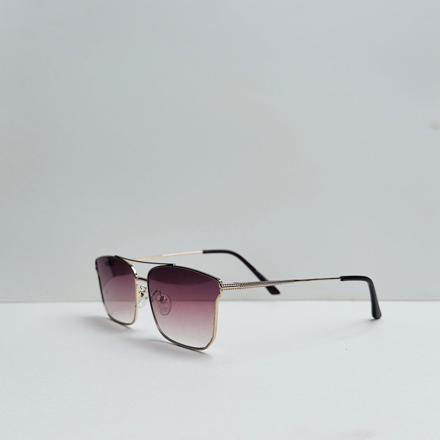 Double Bridge & Double Shaded Metallic Sunglasses