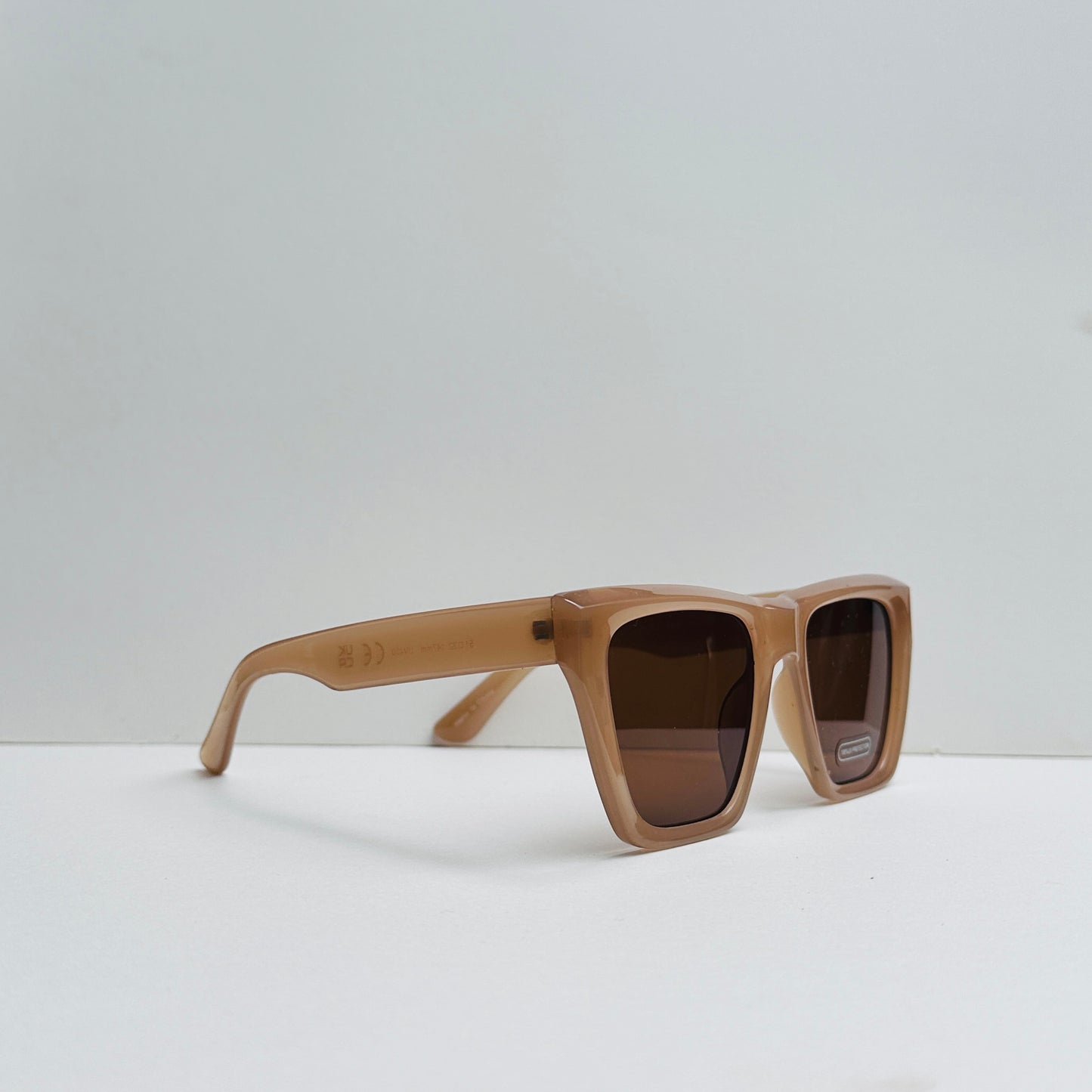 Square Shape Camel Transparent Sunglasses