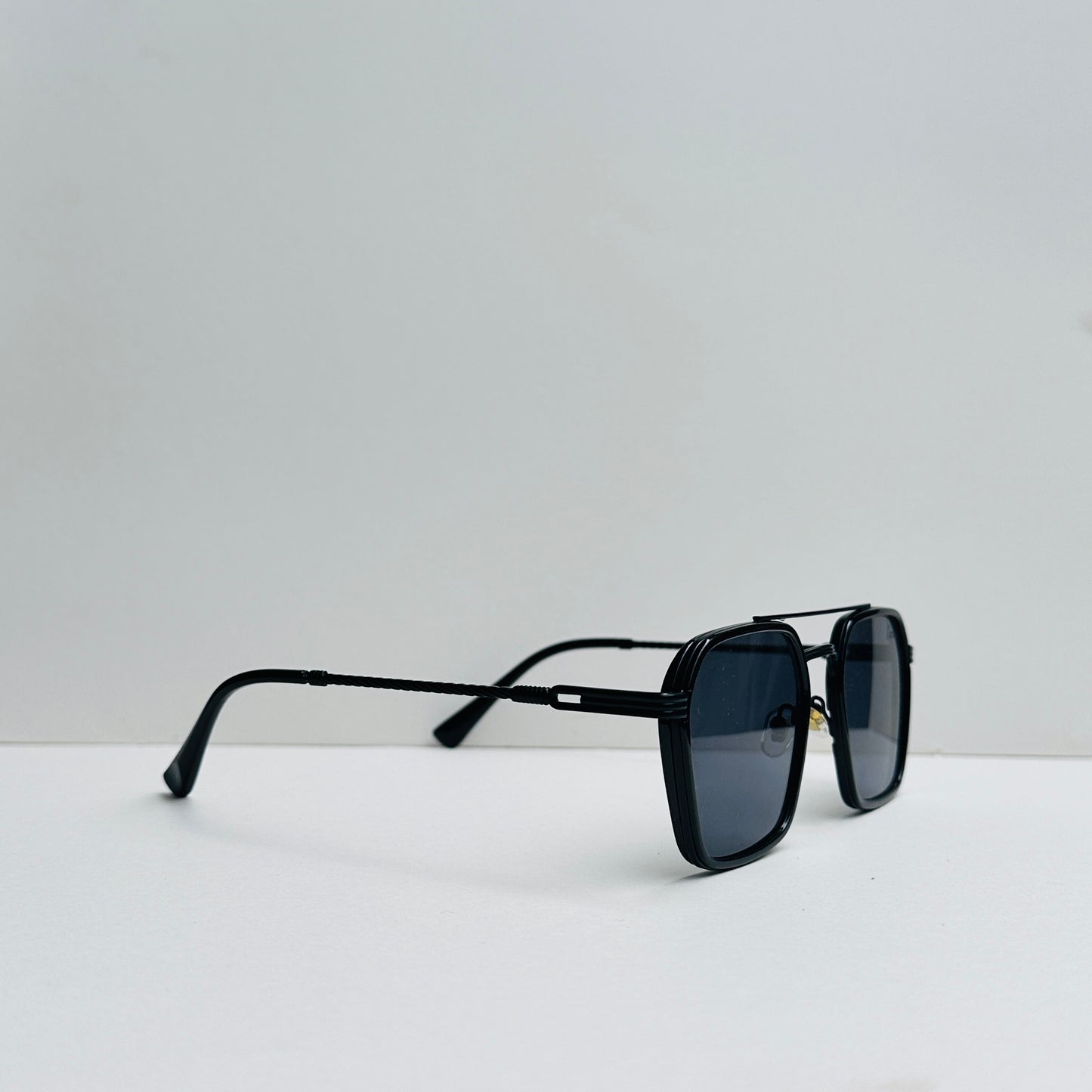 Double Bridge Cartier Black Metallic Sunglasses