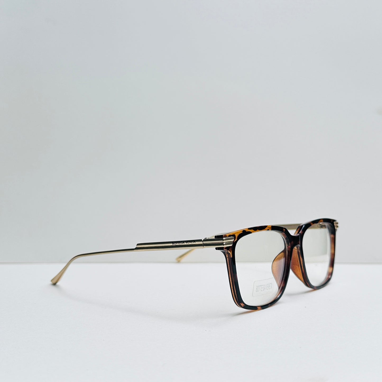 Bottega Veneta Square Sunglasses with Golden Metallic Stick