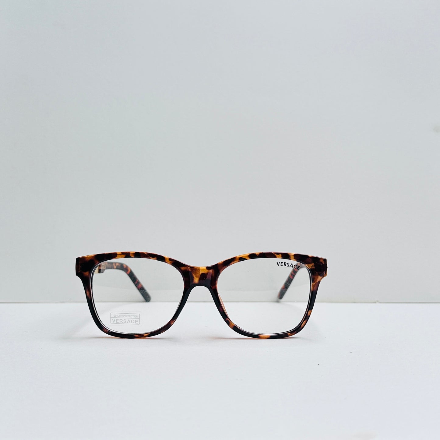 Versace Rectangular Glasses with Golden Crafted Temples