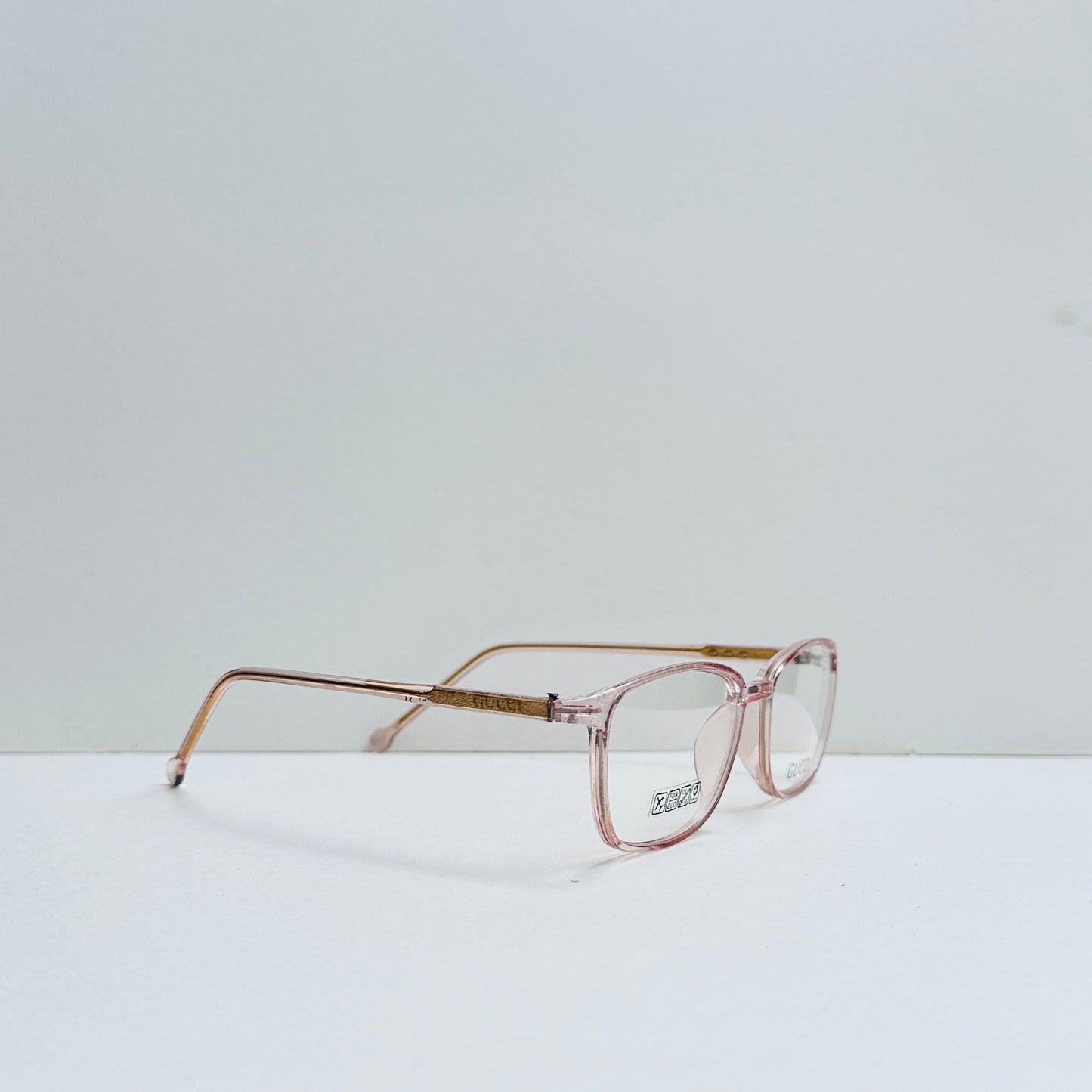 Gucci Oval Pink Transparent Glasses with Golden Temples