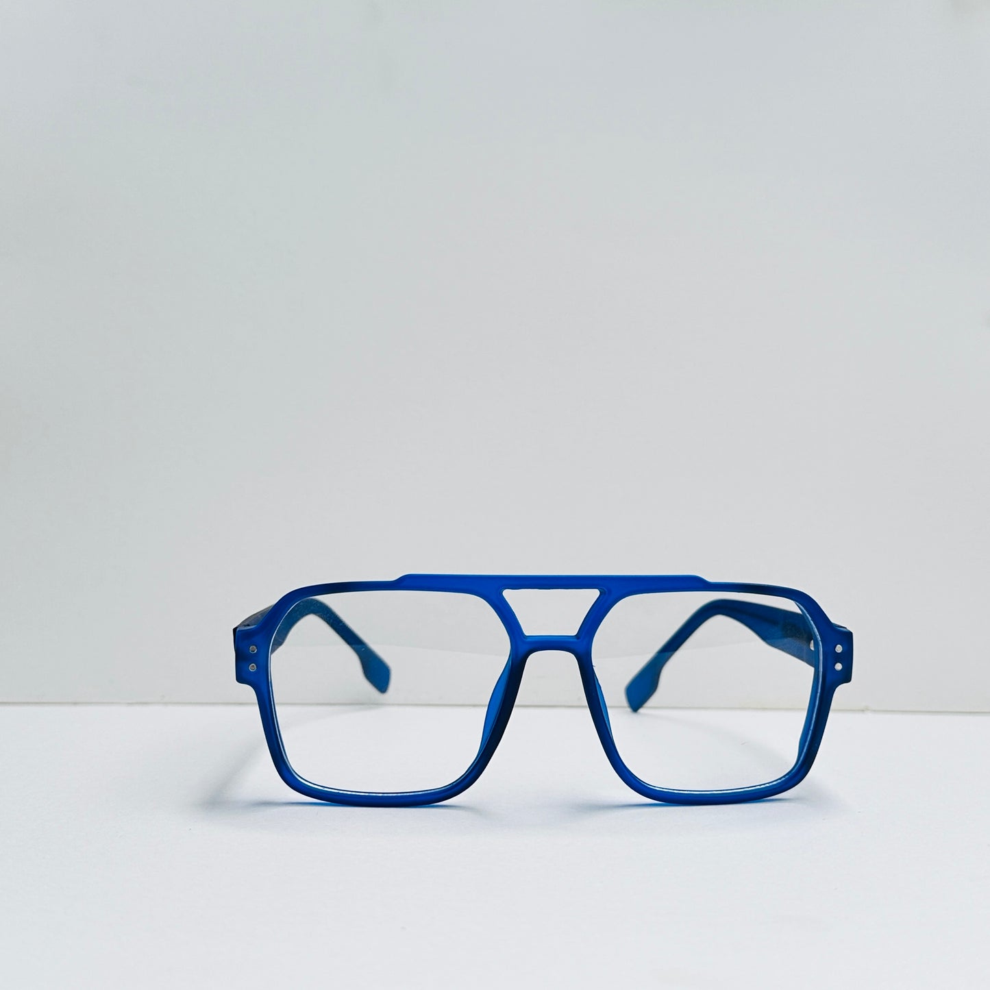 TomHardee Double Bridge Mad Blue Rectangular Glasses