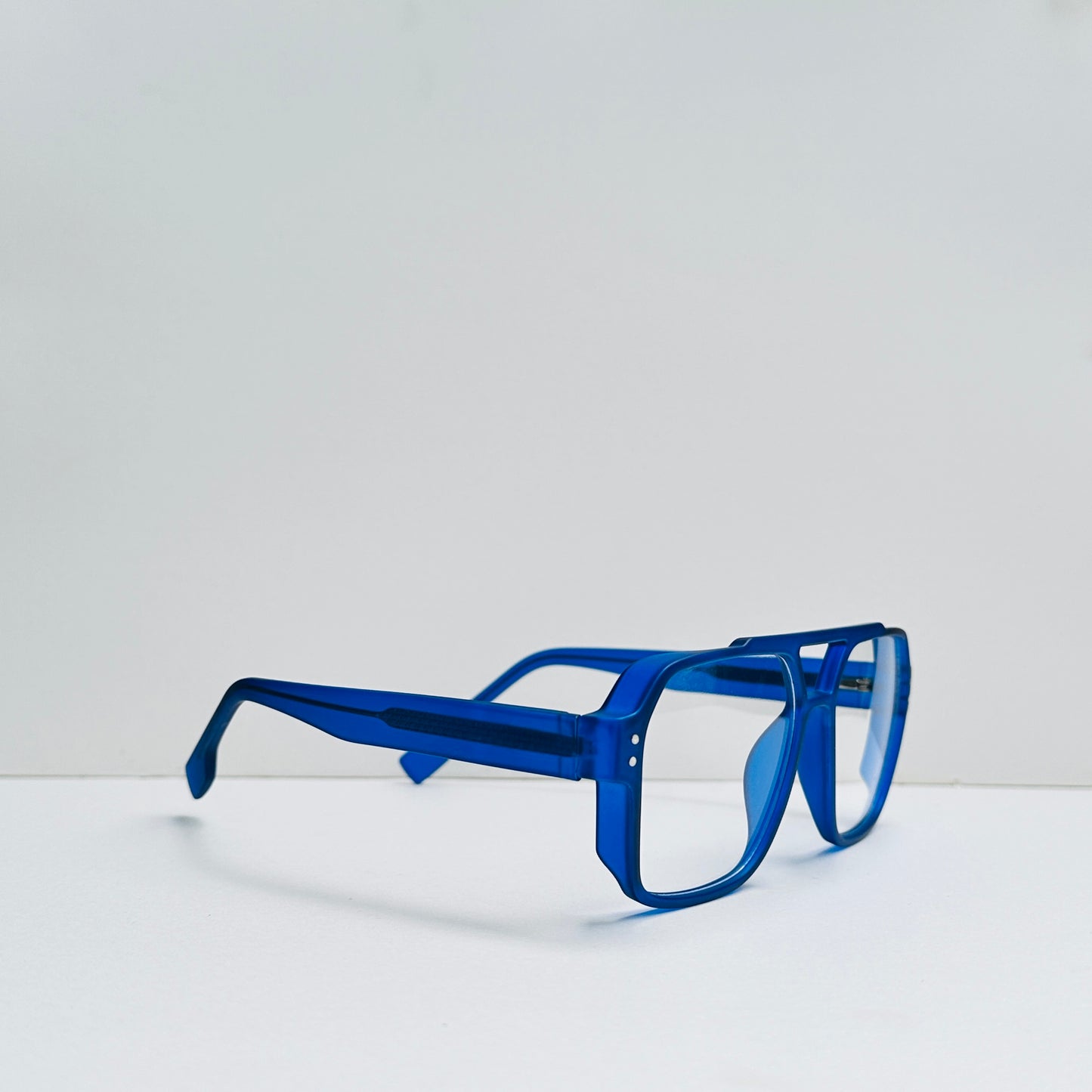 TomHardee Double Bridge Mad Blue Rectangular Glasses