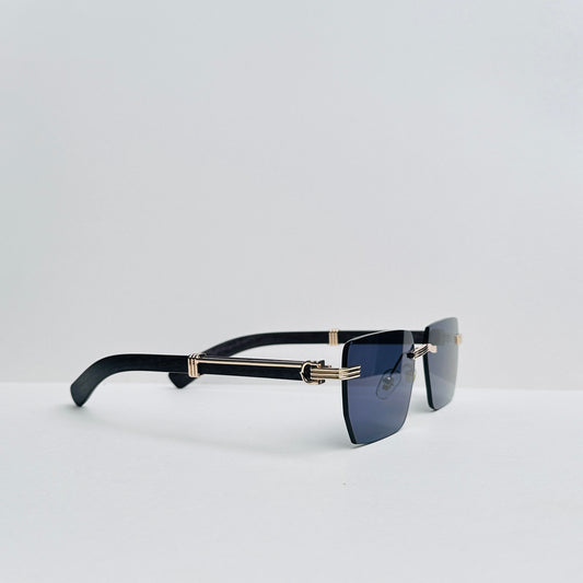 TomHardee Rimless Sunglasses with Craftwood