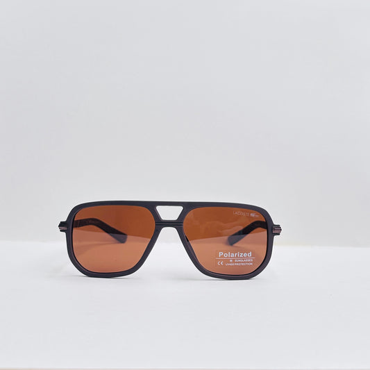 Lacoste Double-Bridge Matte Brown Sunglasses
