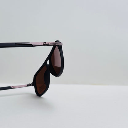 Lacoste Double-Bridge Matte Brown Sunglasses