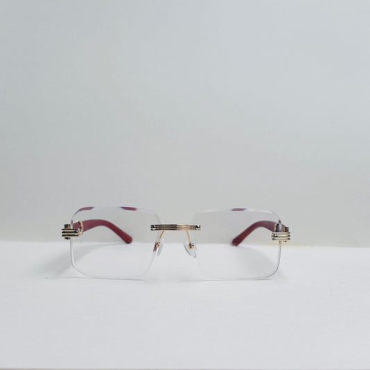 Rimless Glasses with Woodcraft TOMHARDEE
