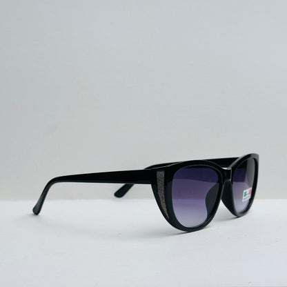 TomHardee Black Cat-Eye Double-Shaded Sunglasses