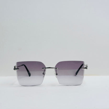 TomHardee Rimless Cat-Eye Light Grey Sunglasses