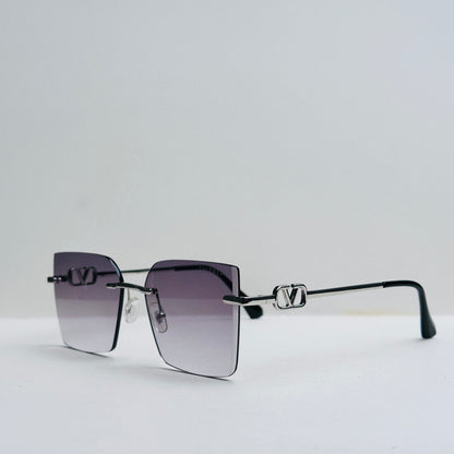 TomHardee Rimless Cat-Eye Light Grey Sunglasses