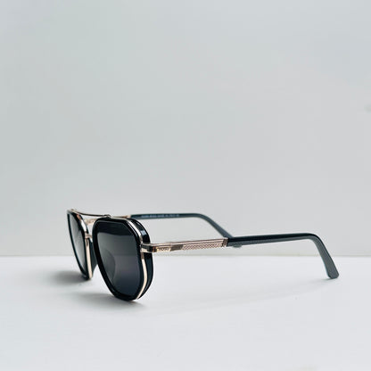 Hugo Boss Double Bridge Golden Metallic Sunglasses with Black Shades