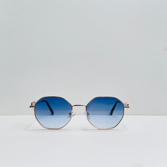 Versace Metallic Golden Blue Double Shaded Sunglasses