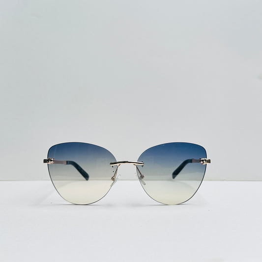 Cartier Transparent Dark Blue Double Shaded Cat-Eye Sunglasses