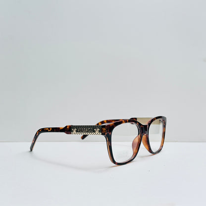 Versace Rectangular Glasses with Golden Crafted Temples