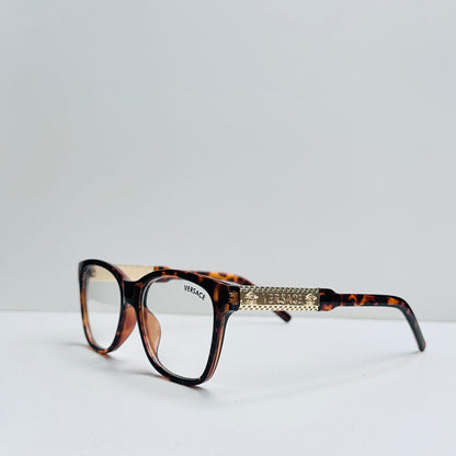 Versace Rectangular Glasses with Golden Crafted Temples