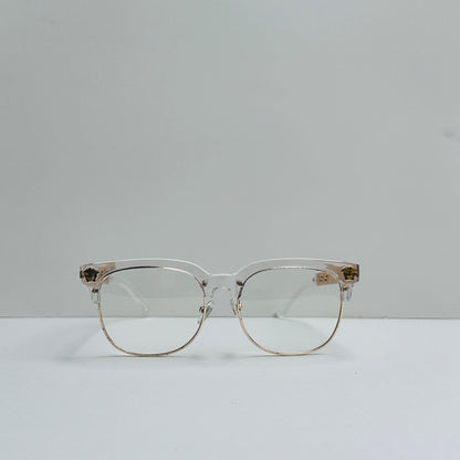 Versace White Transparent Glasses with Golden Crafted Temples