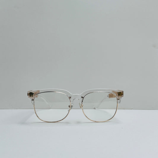 Versace White Transparent Glasses with Golden Crafted Temples