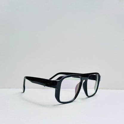 TomHardee Black Rectangular Large Stranded Glasses