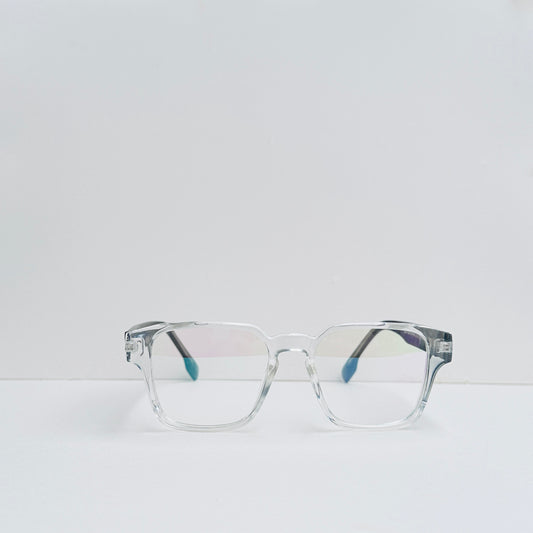 TomHardee white transparent black stick glasses