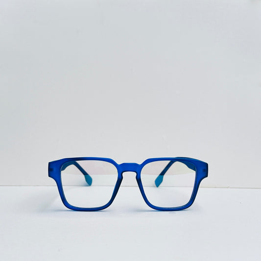 TomHardee Mad Blue Square Shape Glasses