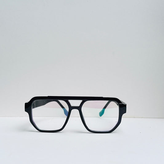TomHardee Double Bridge Black Rectangular Glasses