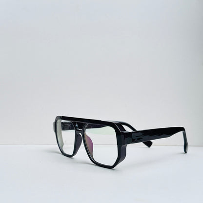 TomHardee Double Bridge Black Rectangular Glasses