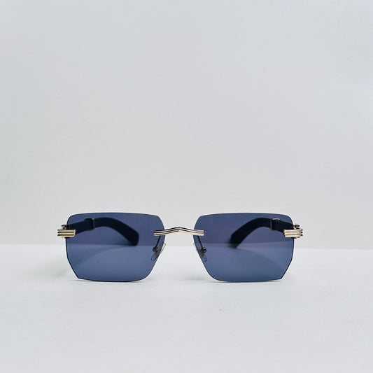 TomHardee Rimless Sunglasses with Craftwood