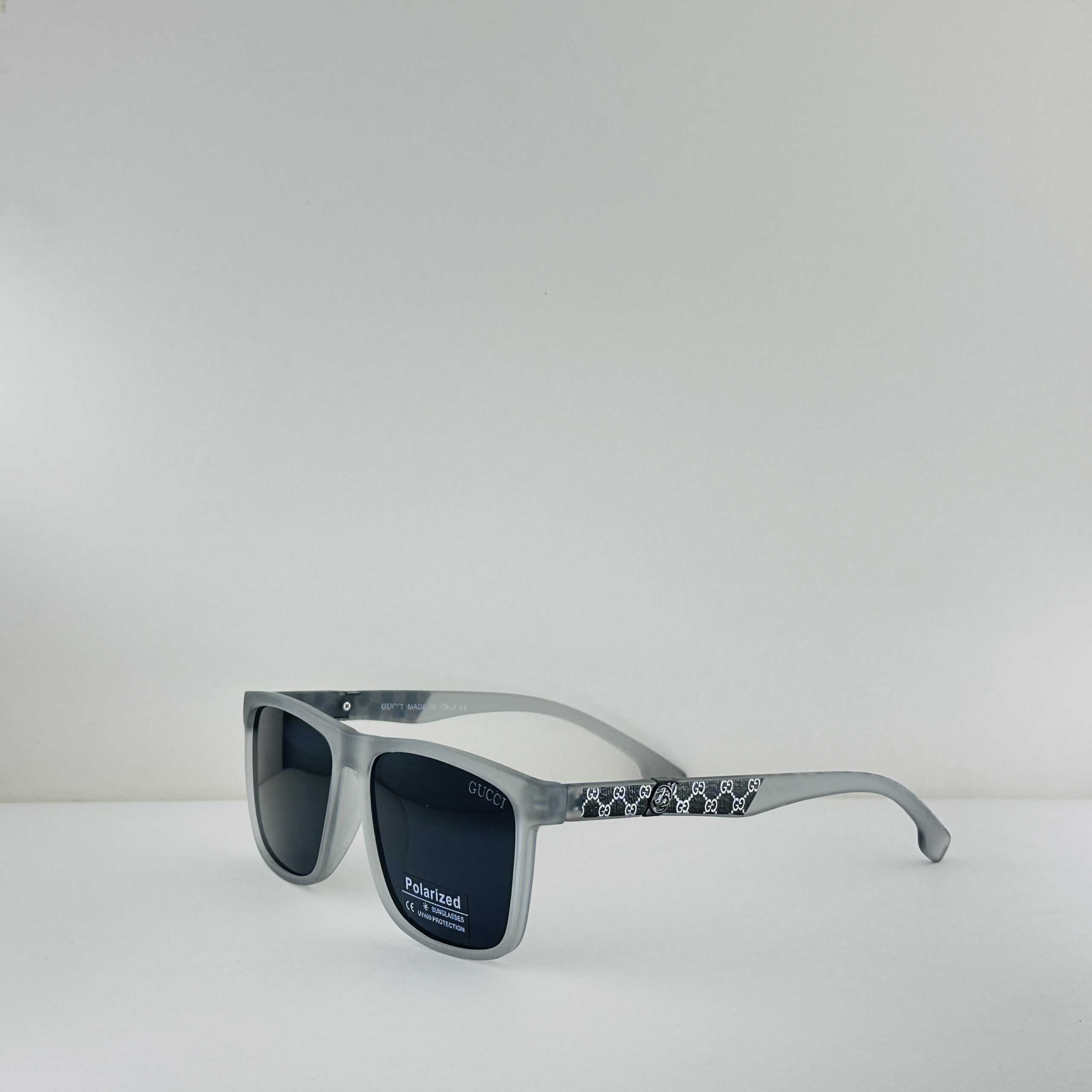 Gucci Urban Edge – Matte Frost Gray Square Sunglasses - Image 3