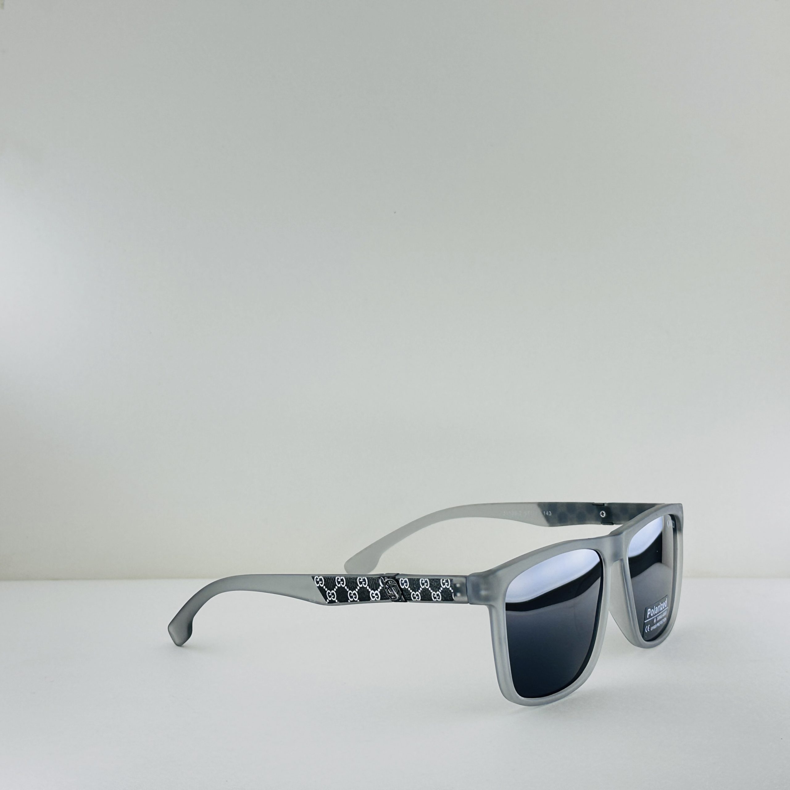 Gucci Urban Edge – Matte Frost Gray Square Sunglasses - Image 2