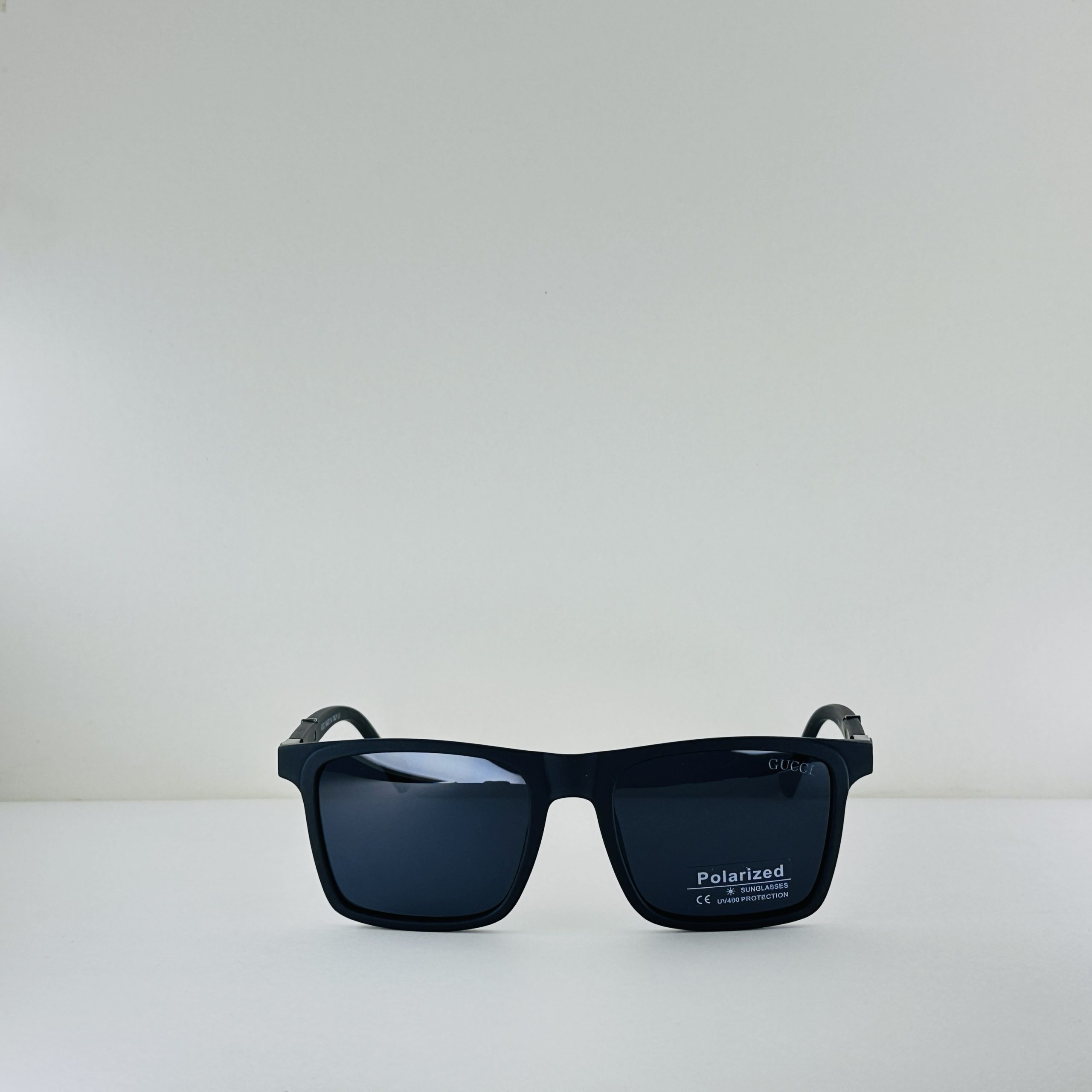 Gucci Signature – Matte Black Square Polarized Sunglasses