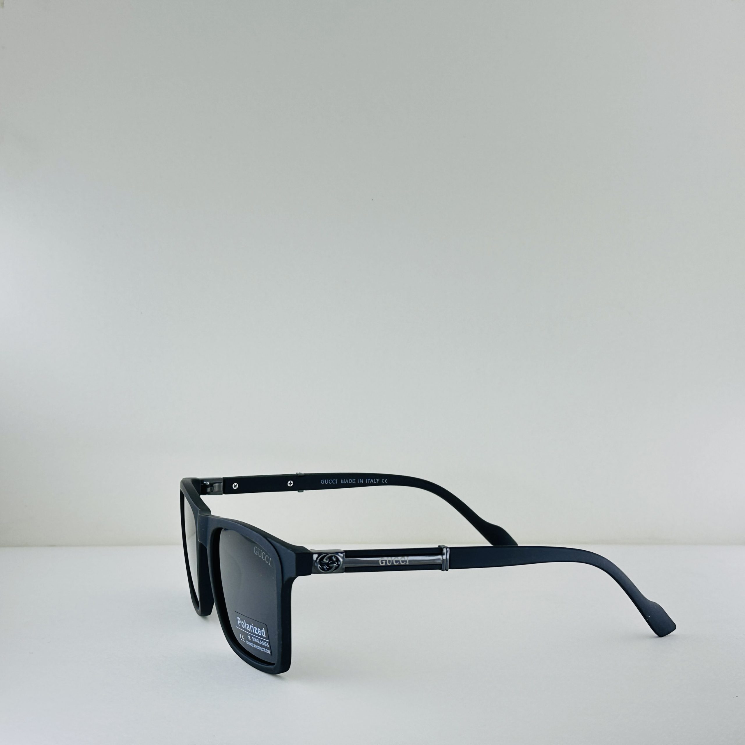 Gucci Signature – Matte Black Square Polarized Sunglasses - Image 2
