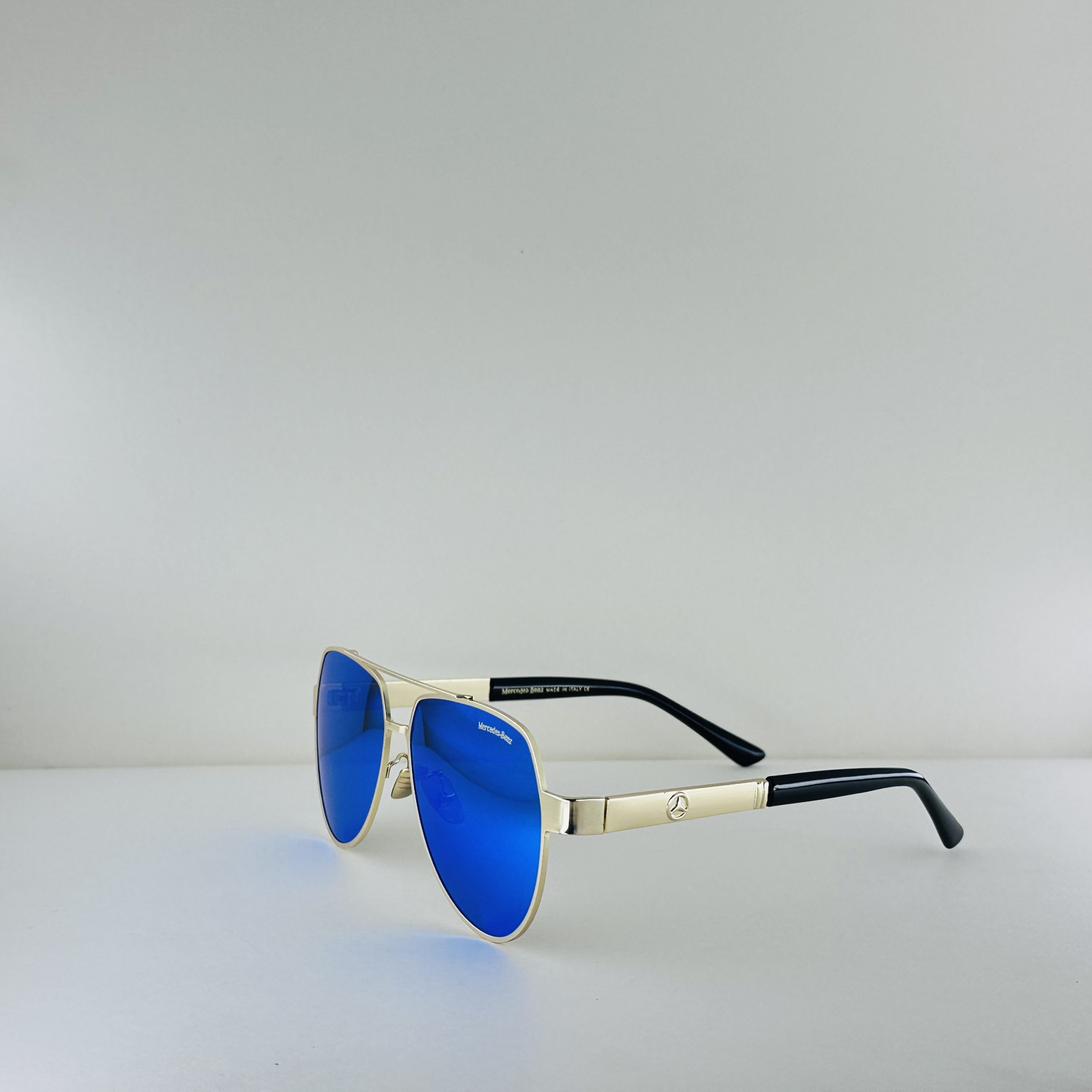 Mercedes-Benz Silver Arrow – Electric Blue Mirror Aviators - Image 2