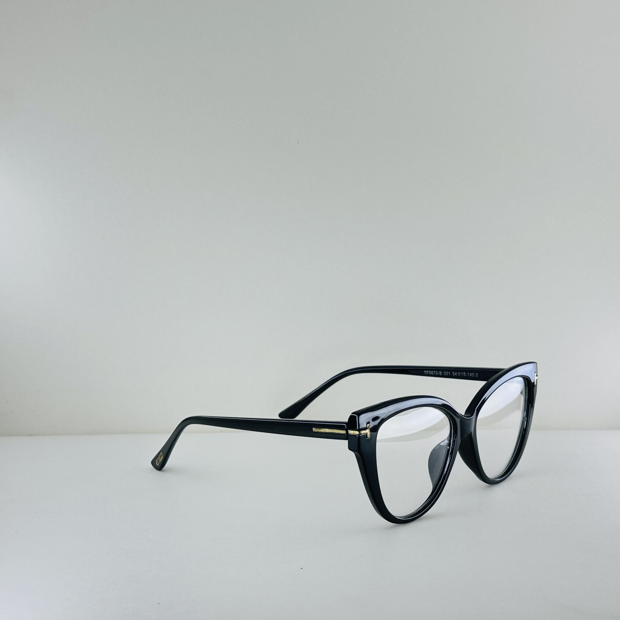 Tom Ford Blue Block Cat-Eye Glasses – Polished Black - Image 3